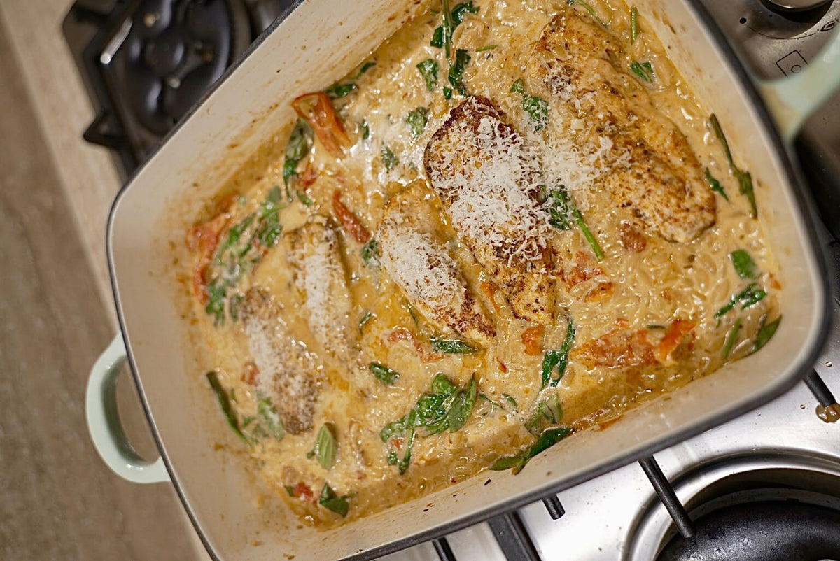 Creamy Sun-Dried Tomato Chicken with Risoni by Anna Robards | INTU Wellness