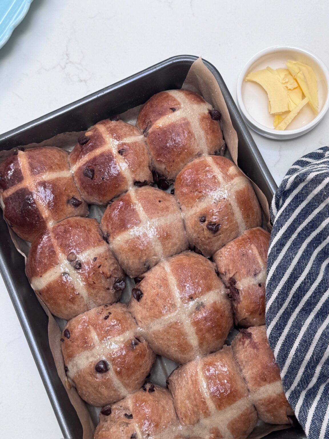 Choc Chip Hot Cross Buns