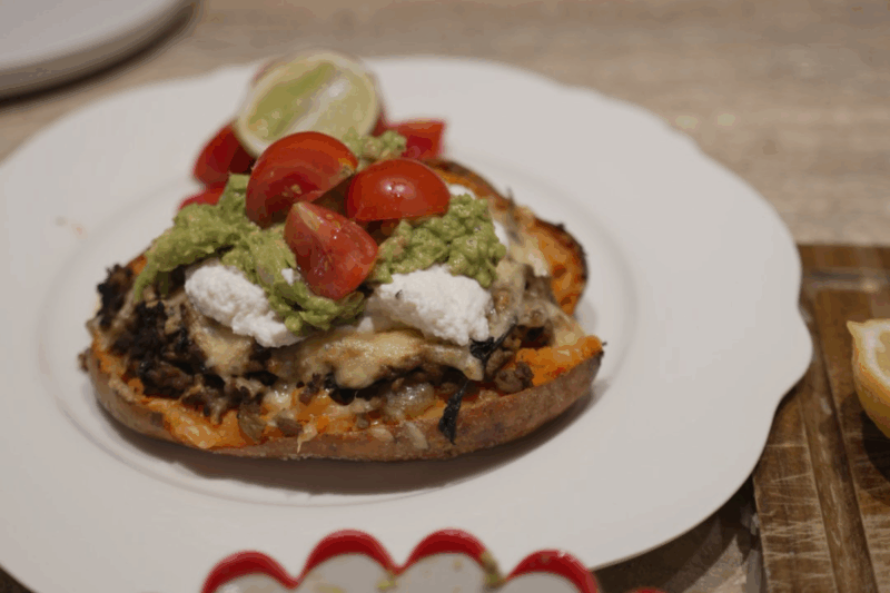 Loaded Beef Stuffed Sweet Potatoes