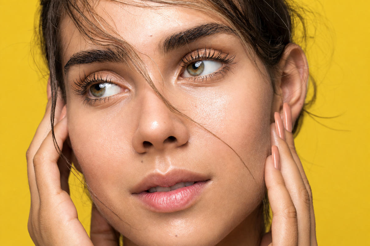 Close-up portrait with glowing skin